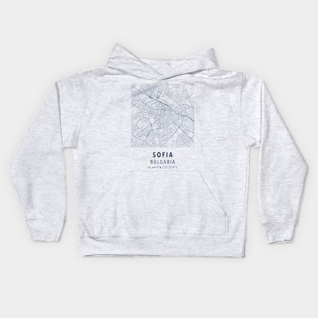 sofia simple map Kids Hoodie by boy cartograph